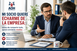Mediación entre socios para resolver un conflicto empresarial antes de acudir a juicio